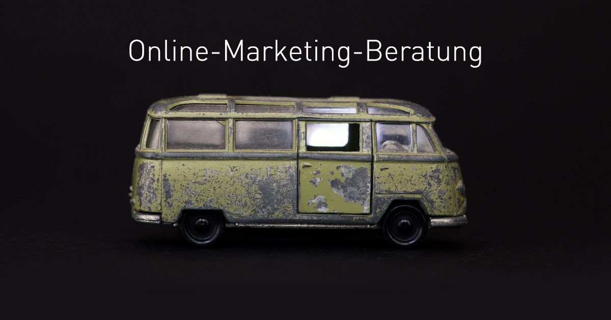 Titelbild für Online-Marketing-Beratung mit altem VW-Bus